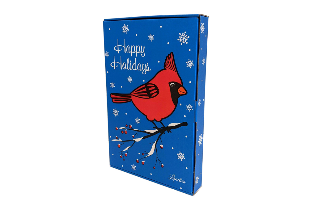 Landies Candies Happy Holidays Cardinal Corrugated Carton